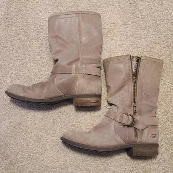 🎉 UGG leather "Silva" leather Moto Boots 🎉 - Picture 1 of 12